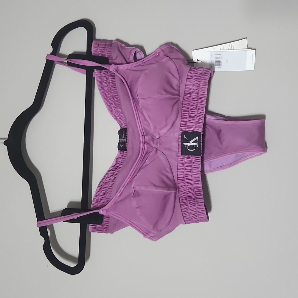 NWT Purple Calvin Klein swim set sz sm